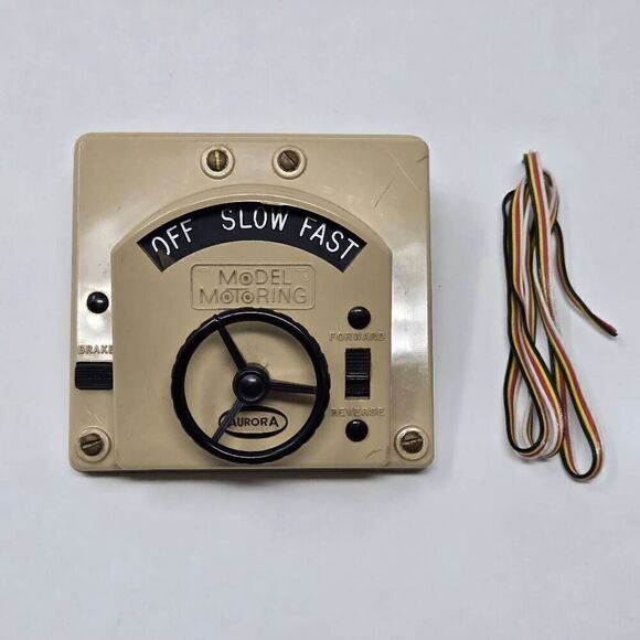AURORA MODEL MOTORING SLOT CAR SPEED CONTROLLER FORWARD REVERSE BRAKE NEW WIRES - Picture 1 of 7